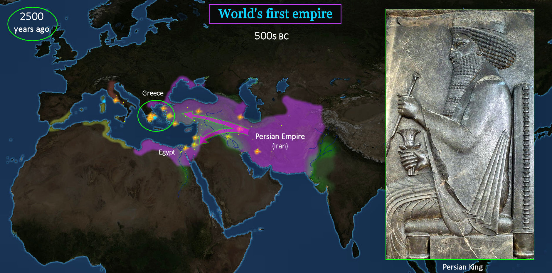 Persian Empire, 500s BC map